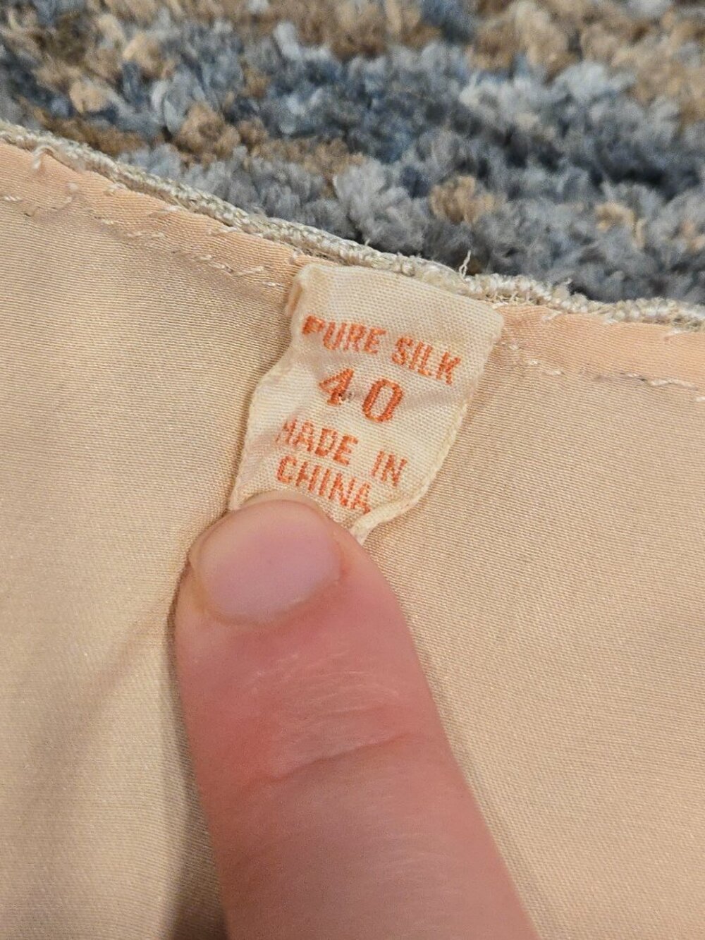 Antique Pure Silk Handstitched Bed Jacket - Picture 8 of 9